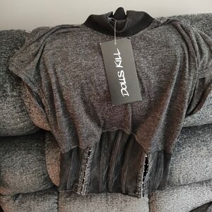Charcoal and Black Corset Top